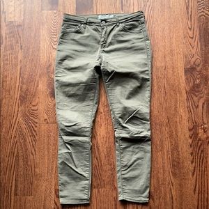 Topshop Leigh Olive Green Skinny Jeans (Sz 28/30)